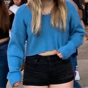 La Hearts Sky Blue Knit Top